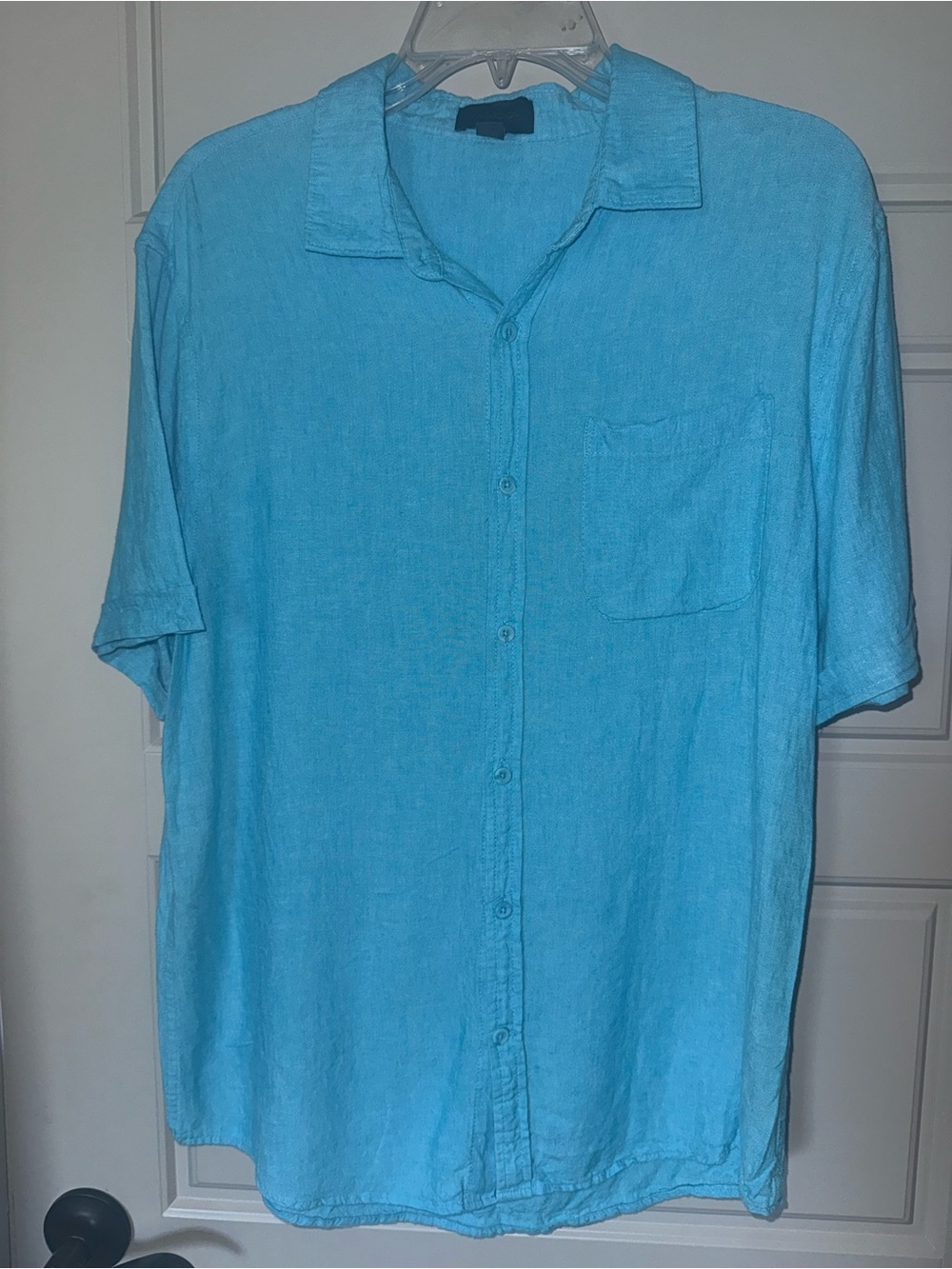Magaschoni Men’s Sky Blue Short-Sleeve Button-Down Shirt